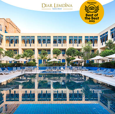 
Dans un cadre unique et enchanteur, riche de petits bonheurs insoupçonnés, Diar Lemdina se présente comme un complexe hôtelier 4 étoiles à hébergements insolites.